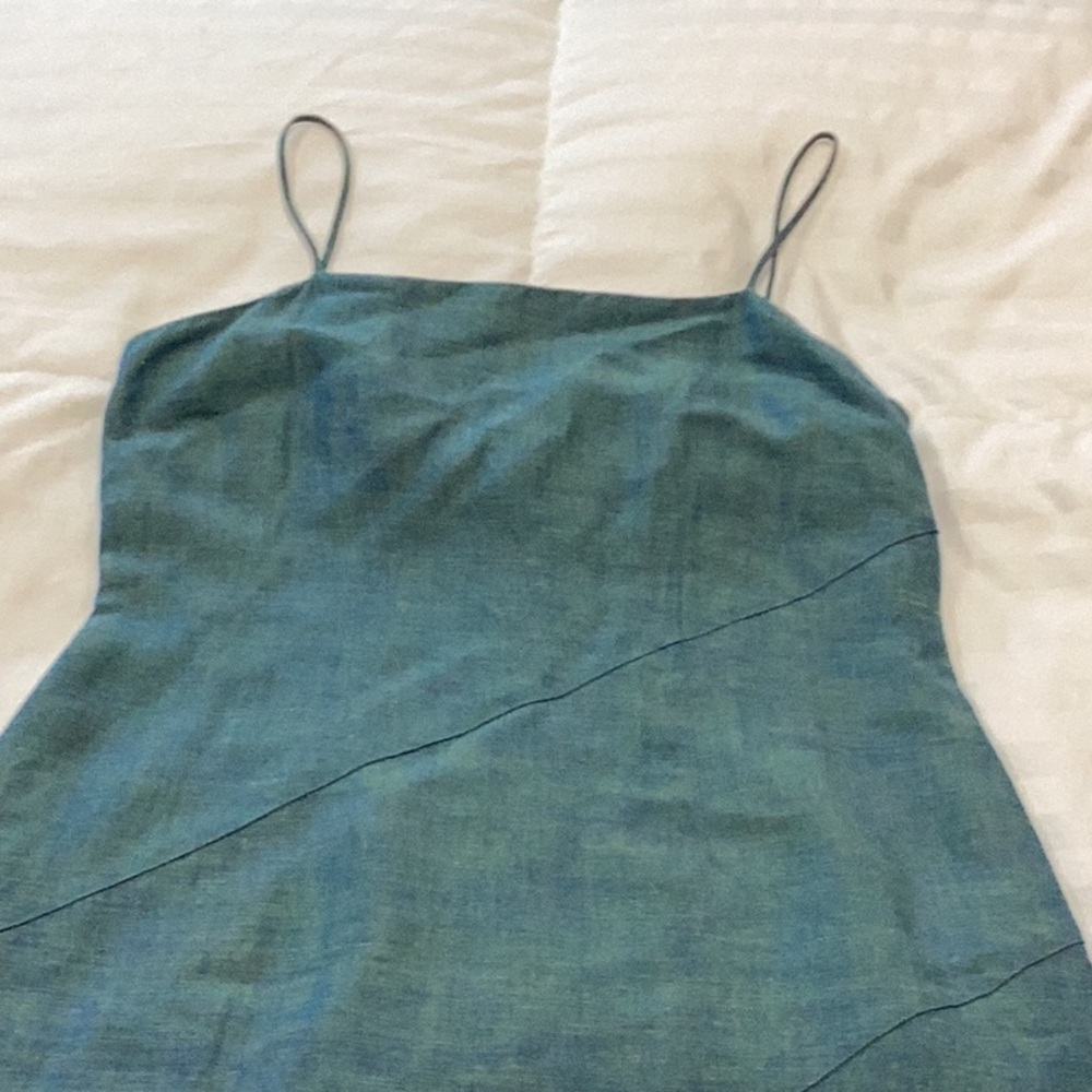 Chic blue-green asymmetrical dress-size 6